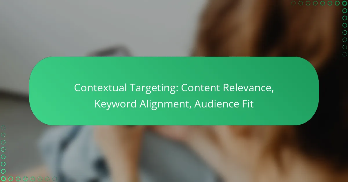 Contextual Targeting: Content Relevance, Keyword Alignment, Audience Fit