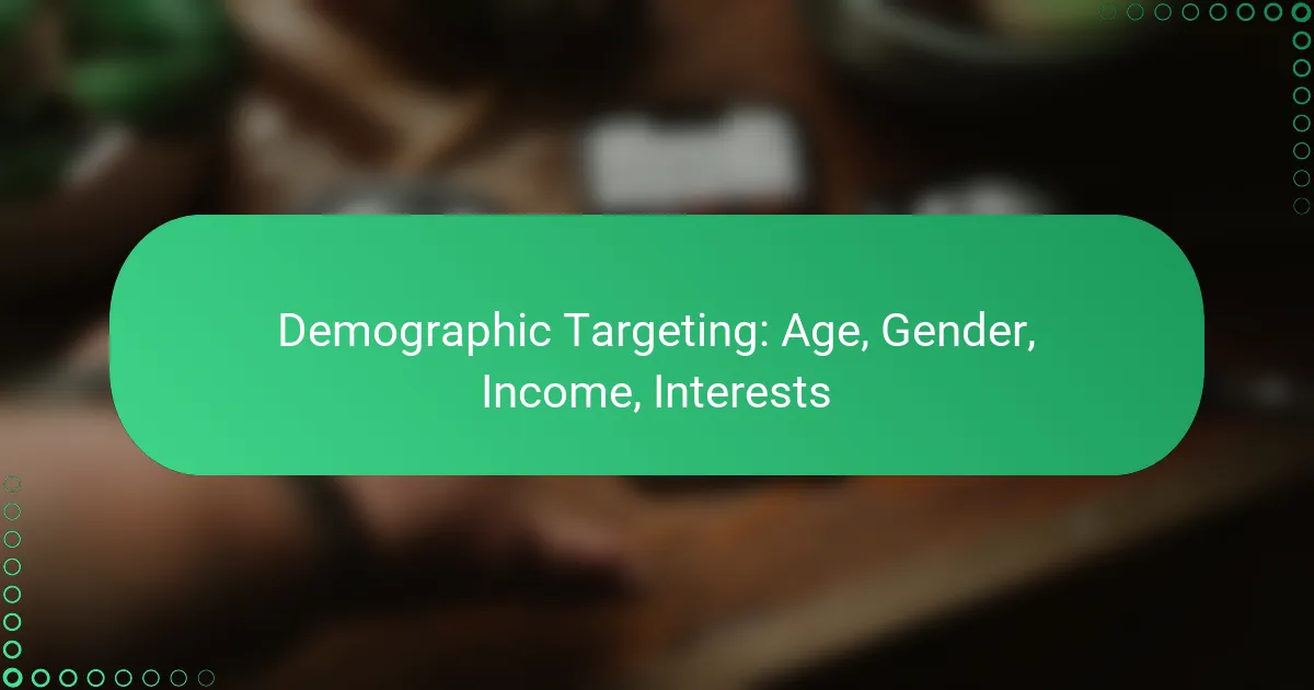 Demographic Targeting: Age, Gender, Income, Interests