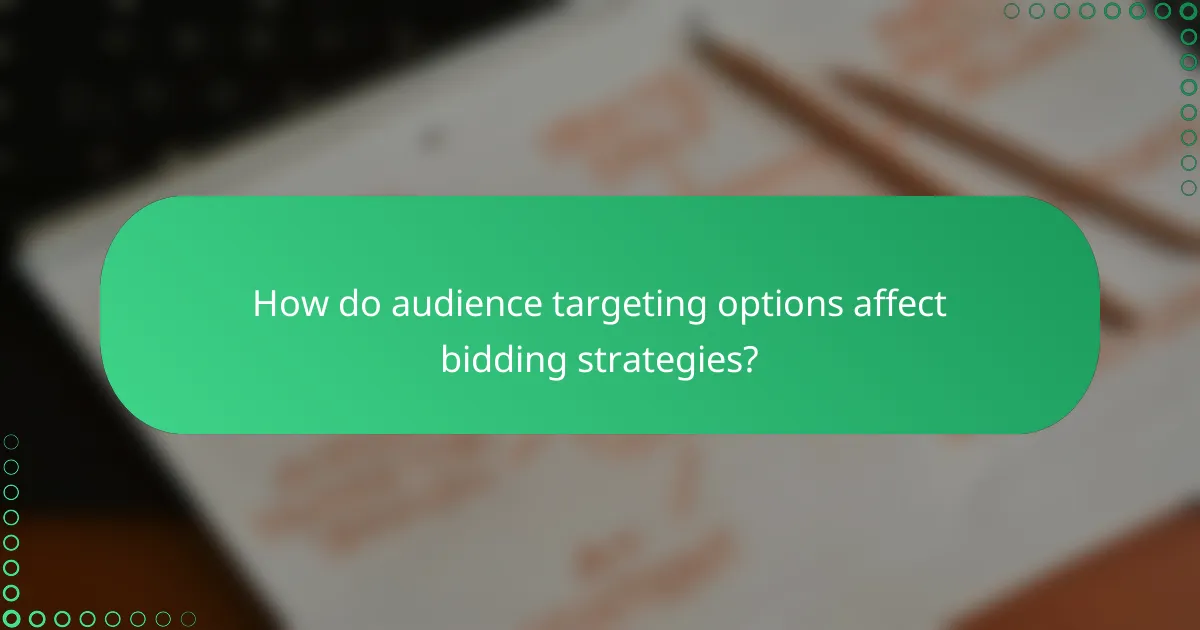 How do audience targeting options affect bidding strategies?