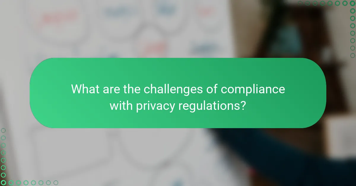 What are the challenges of compliance with privacy regulations?