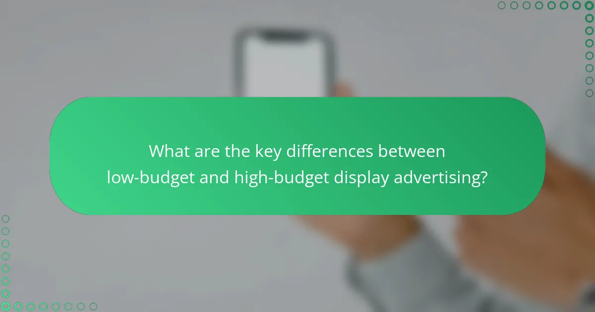 What are the key differences between low-budget and high-budget display advertising?