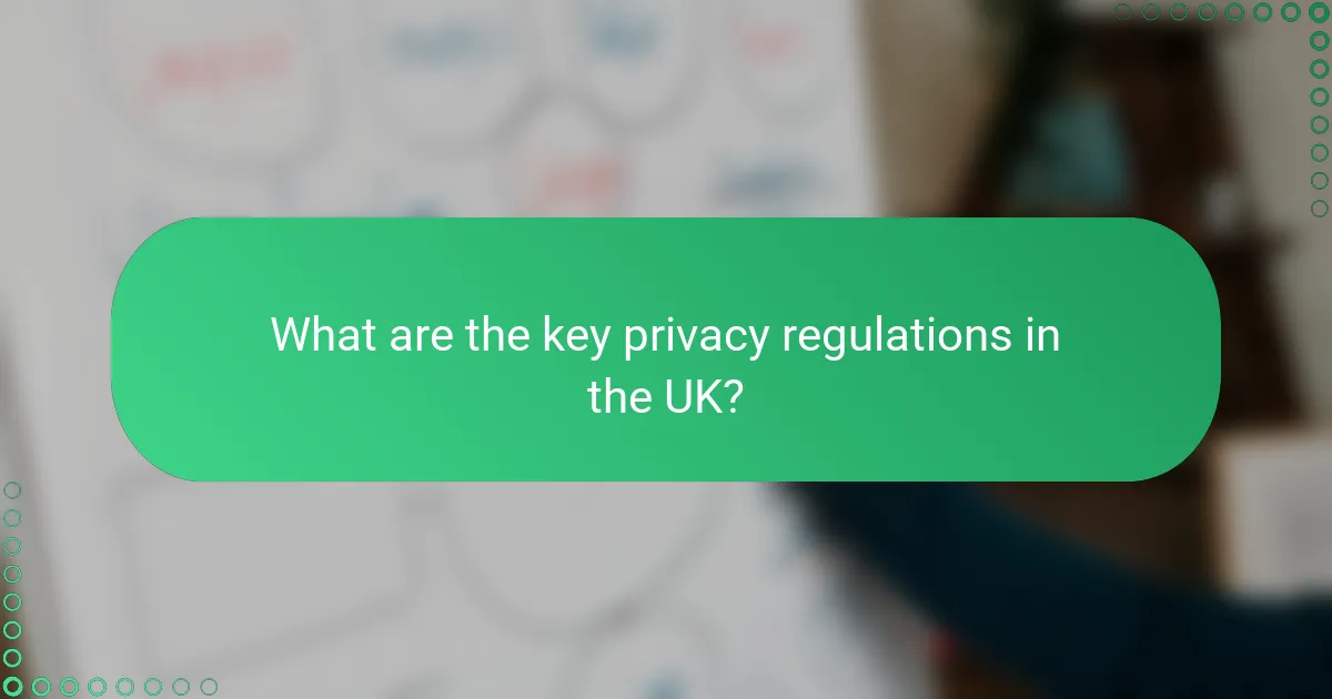 What are the key privacy regulations in the UK?