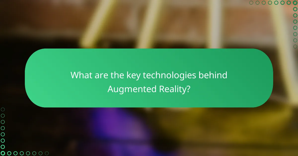 What are the key technologies behind Augmented Reality?
