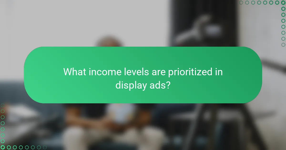 What income levels are prioritized in display ads?